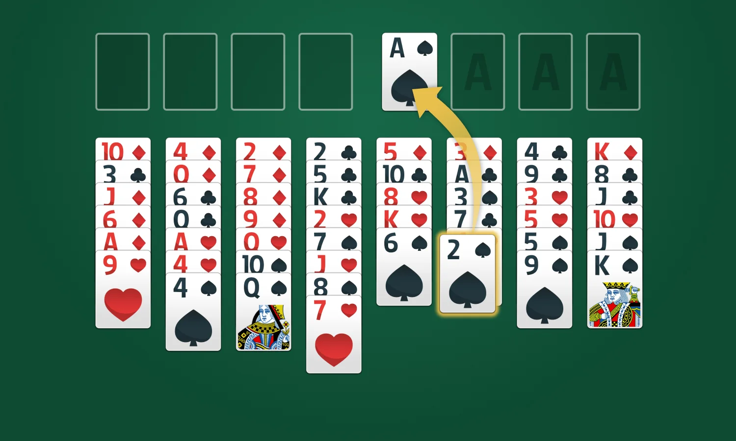 FreeCell Solitaire Rules: Step 2