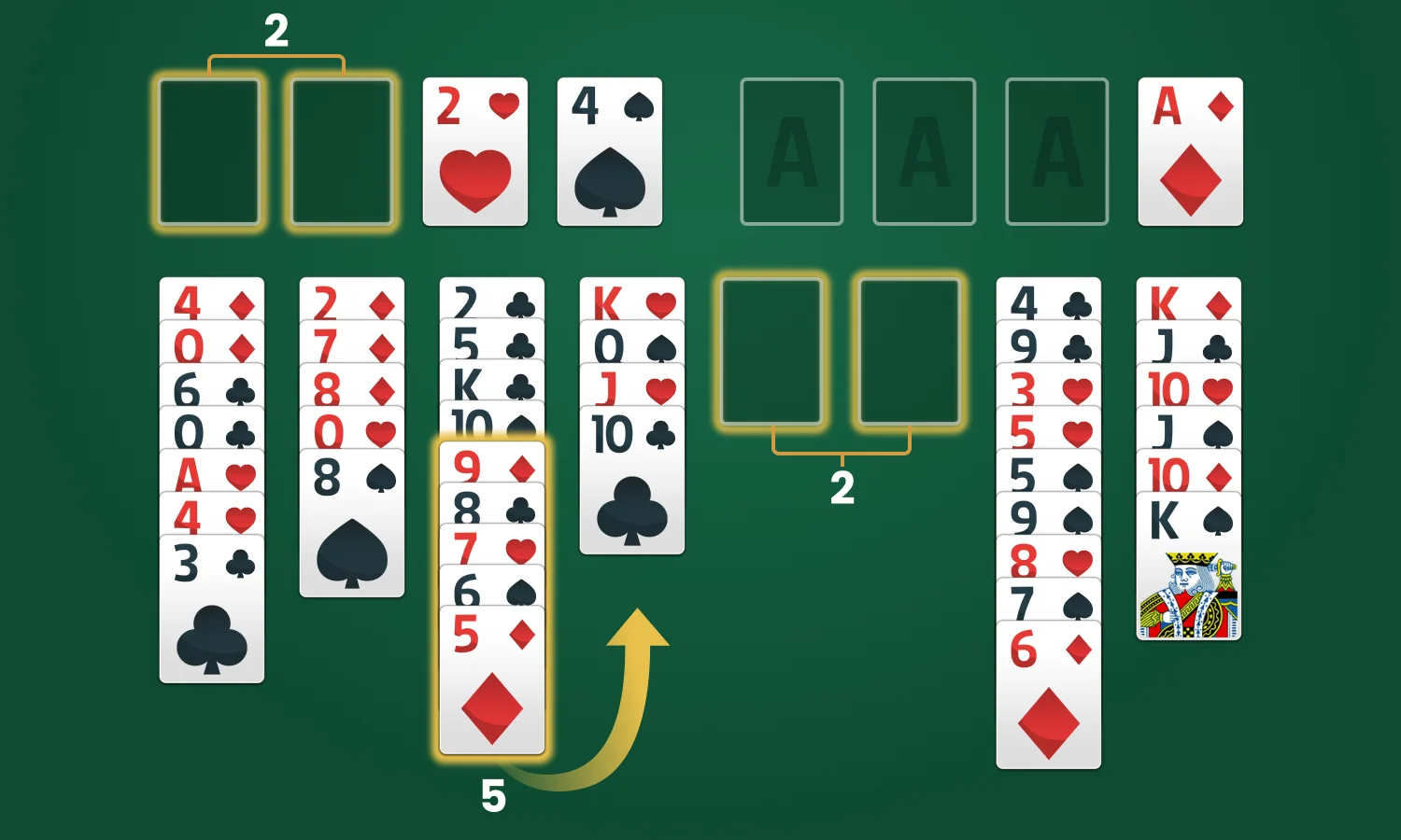 FreeCell Solitaire Rules: Move Sequences of Cards