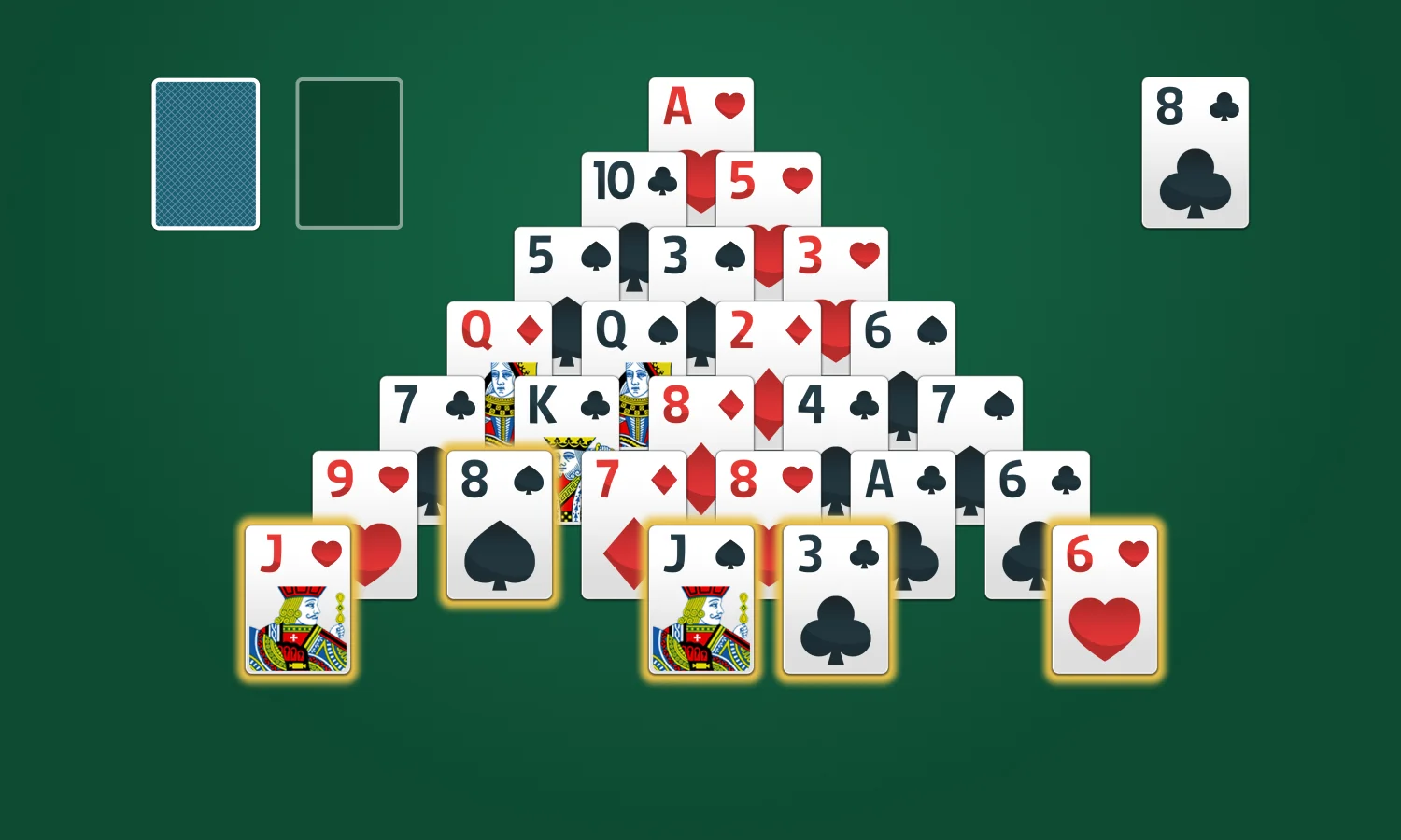 Pyramid Solitaire Rules: Step 1