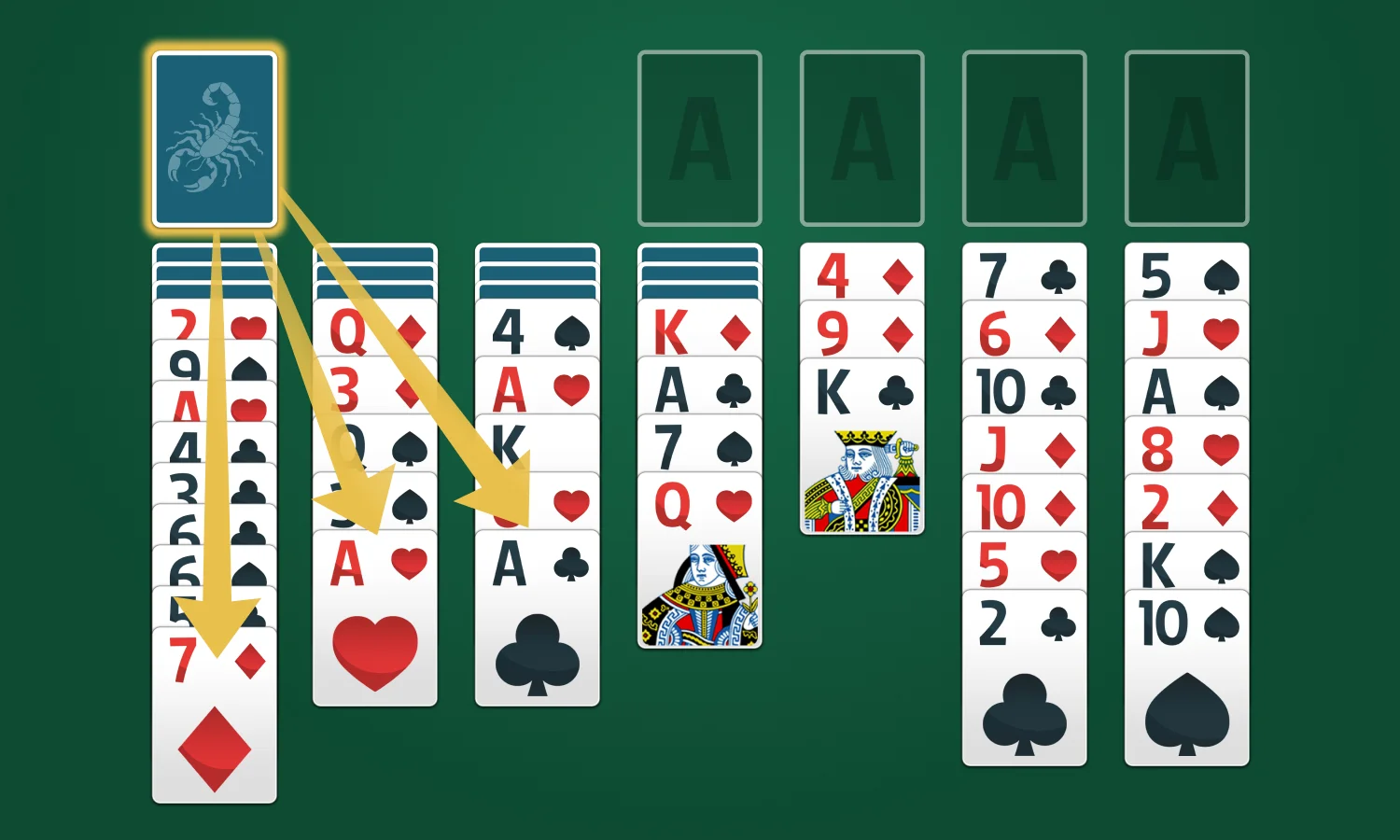 How to Play Scorpion Solitaire: Step 2