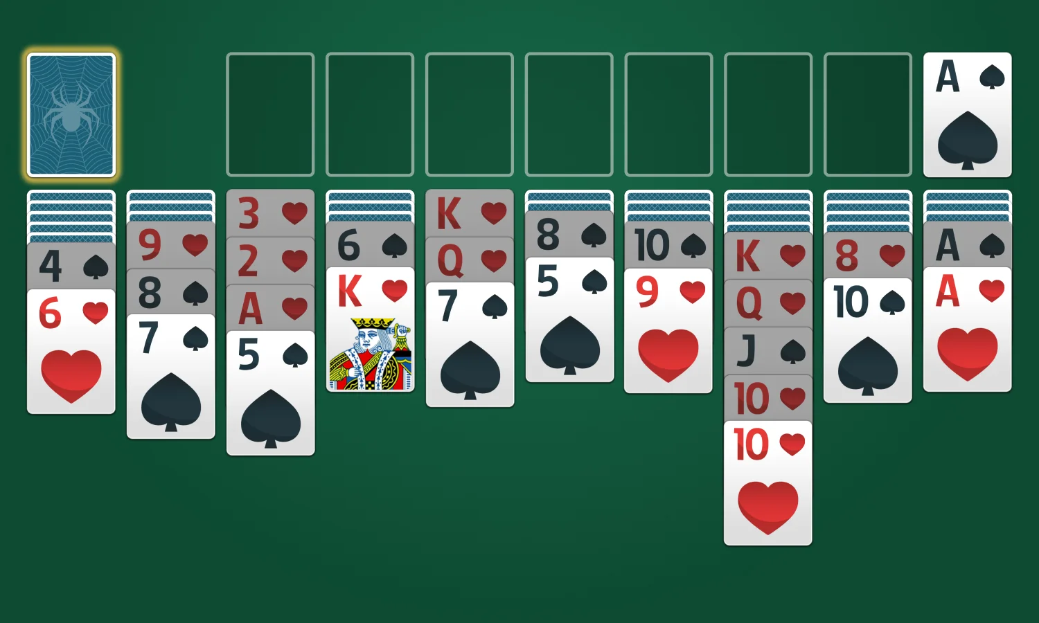 Spider Solitaire Rules: Use the Stockpile