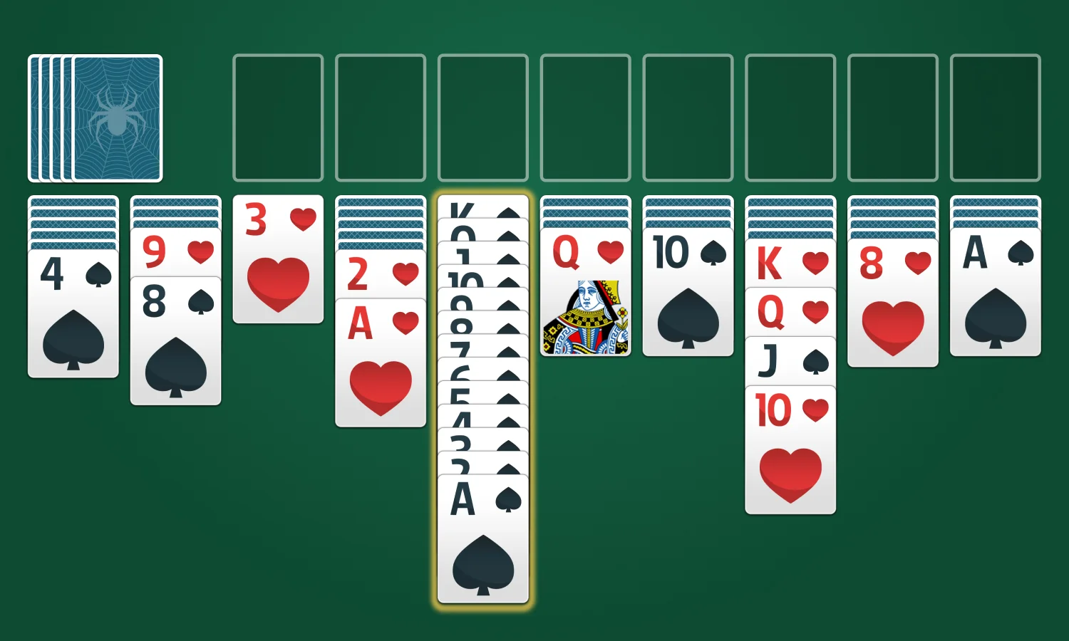 Spider Solitaire Rules: Form Same-suit Card Sequences