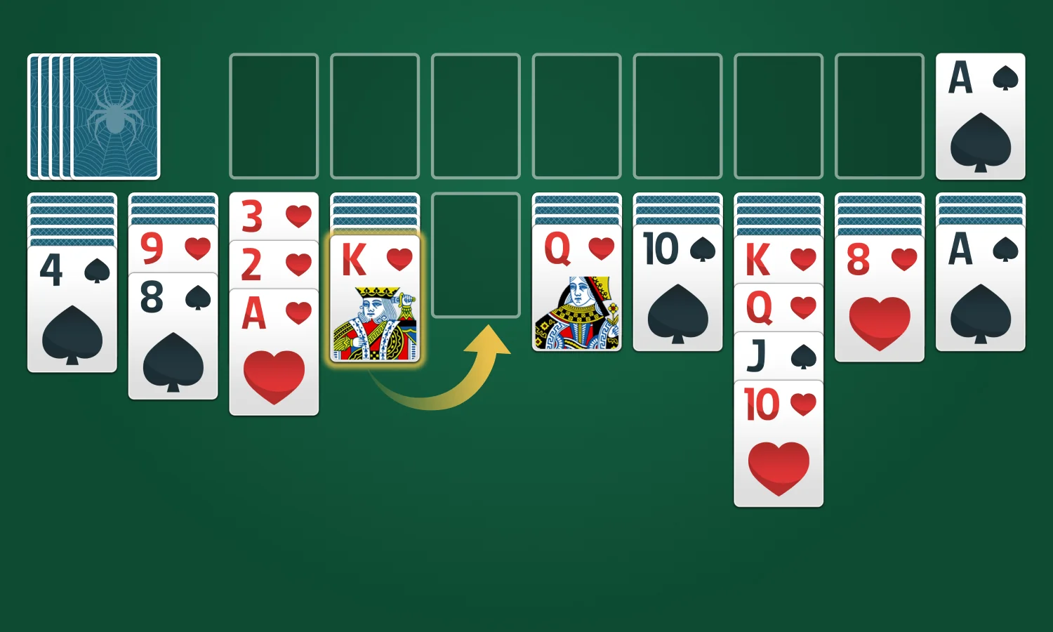 Spider Solitaire Rules: Fill an Empty Column