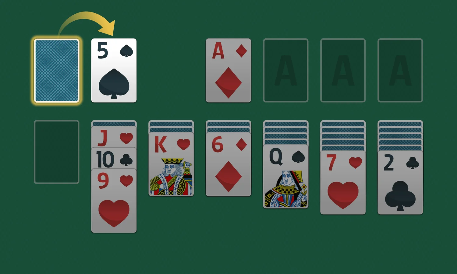 Solitaire Rules: Draw Cards from the Stockpile